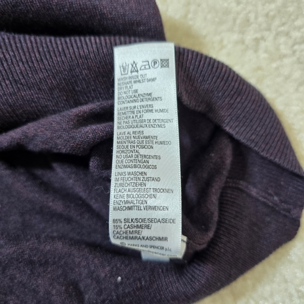 Marks‎ & Spencer Dark Purple Mockneck Sweater - Picture 6 of 6